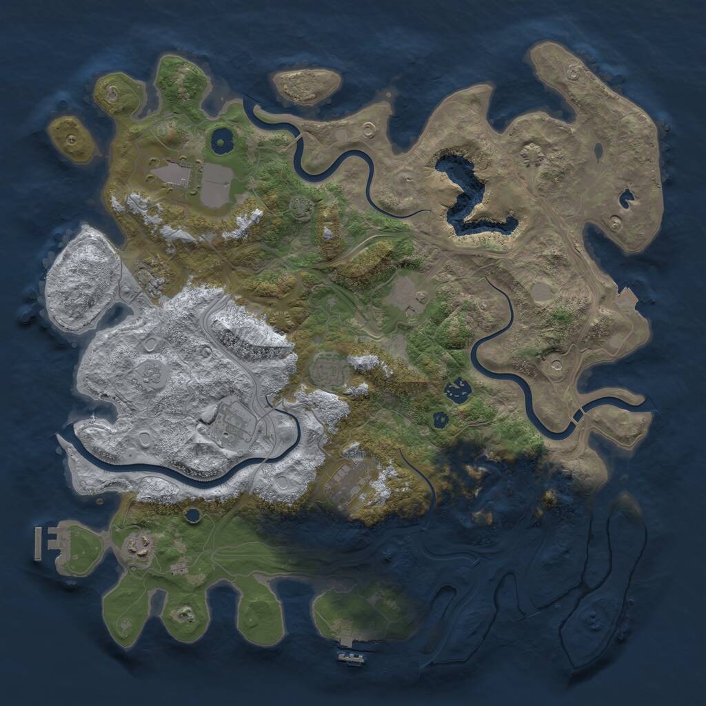 Rust Map: Procedural Map, Size: 4250, Seed: 796024623, 14 Monuments