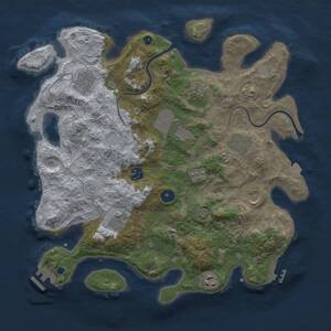 Thumbnail Rust Map: Procedural Map, Size: 3750, Seed: 1935294059, 15 Monuments
