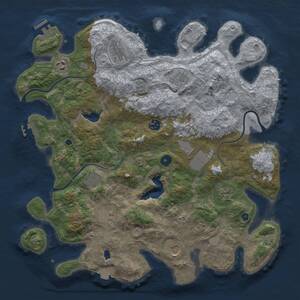 Thumbnail Rust Map: Procedural Map, Size: 4050, Seed: 1372352692, 16 Monuments