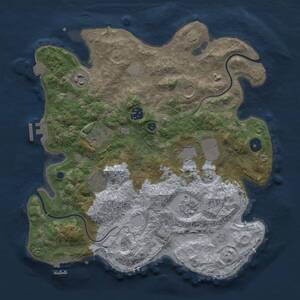 Thumbnail Rust Map: Procedural Map, Size: 3500, Seed: 1870344247, 13 Monuments