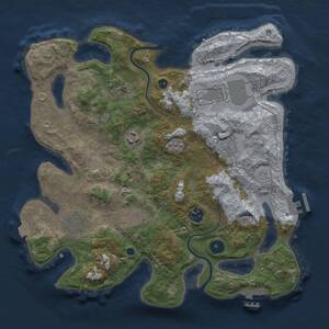 Thumbnail Rust Map: Procedural Map, Size: 3500, Seed: 1462171350, 14 Monuments