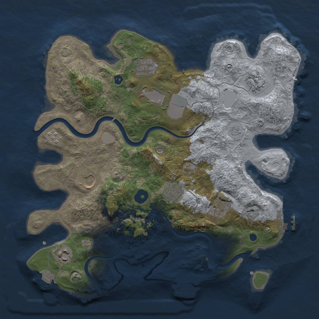 Rust Map: Procedural Map, Size: 3500, Seed: 1613298952, 14 Monuments