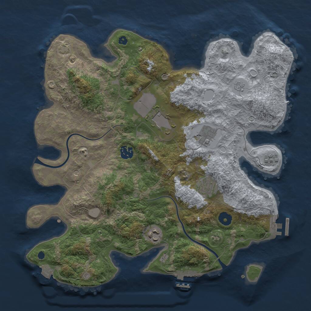 Rust Map: Procedural Map, Size: 3500, Seed: 1613298952, 12 Monuments