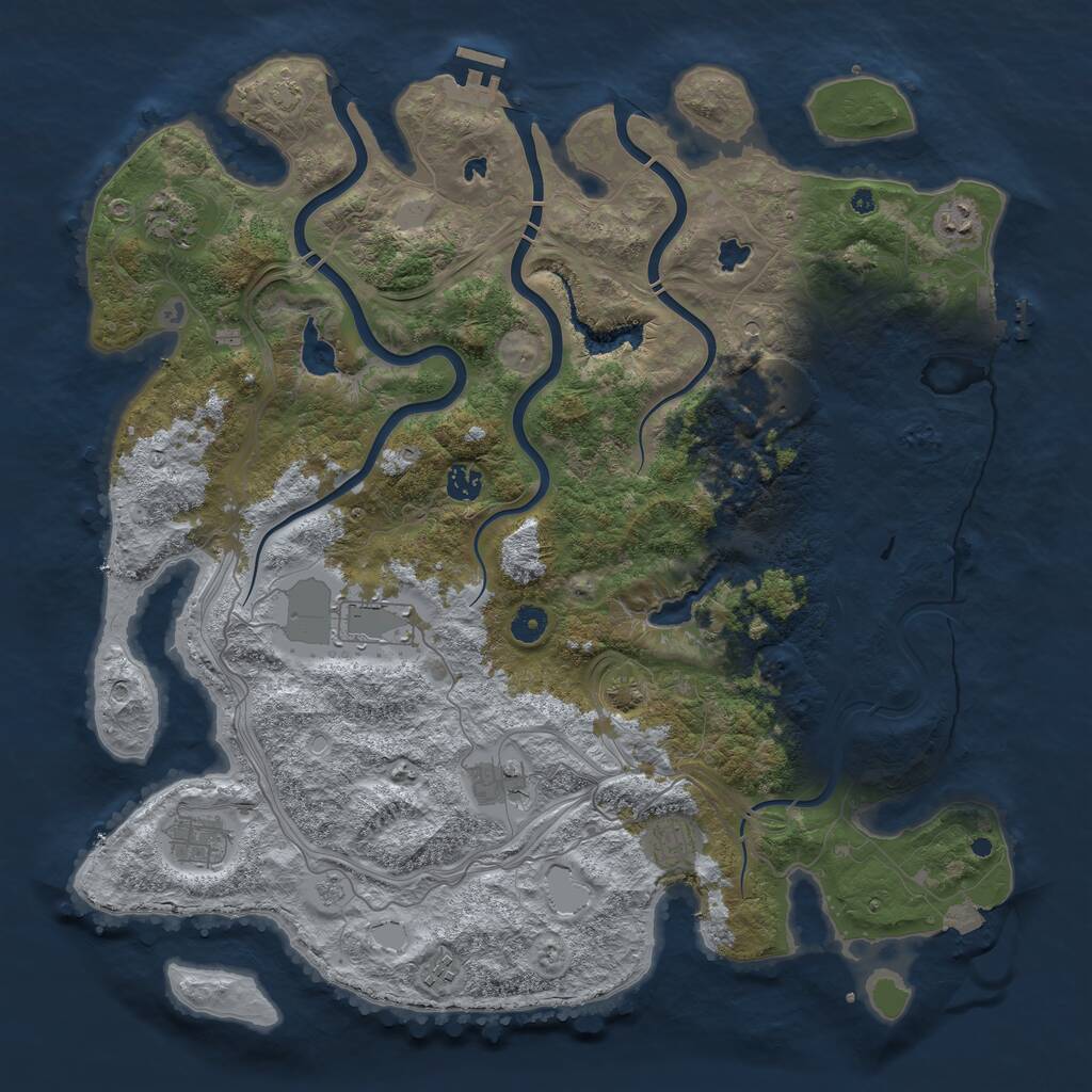 Rust Map: Procedural Map, Size: 4500, Seed: 1517451065, 15 Monuments
