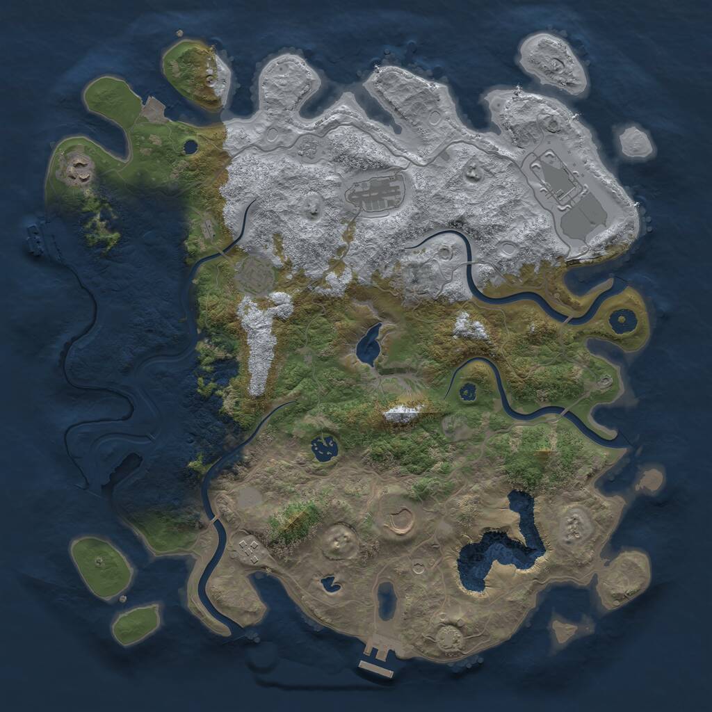 Rust Map: Procedural Map, Size: 4100, Seed: 98468541, 13 Monuments