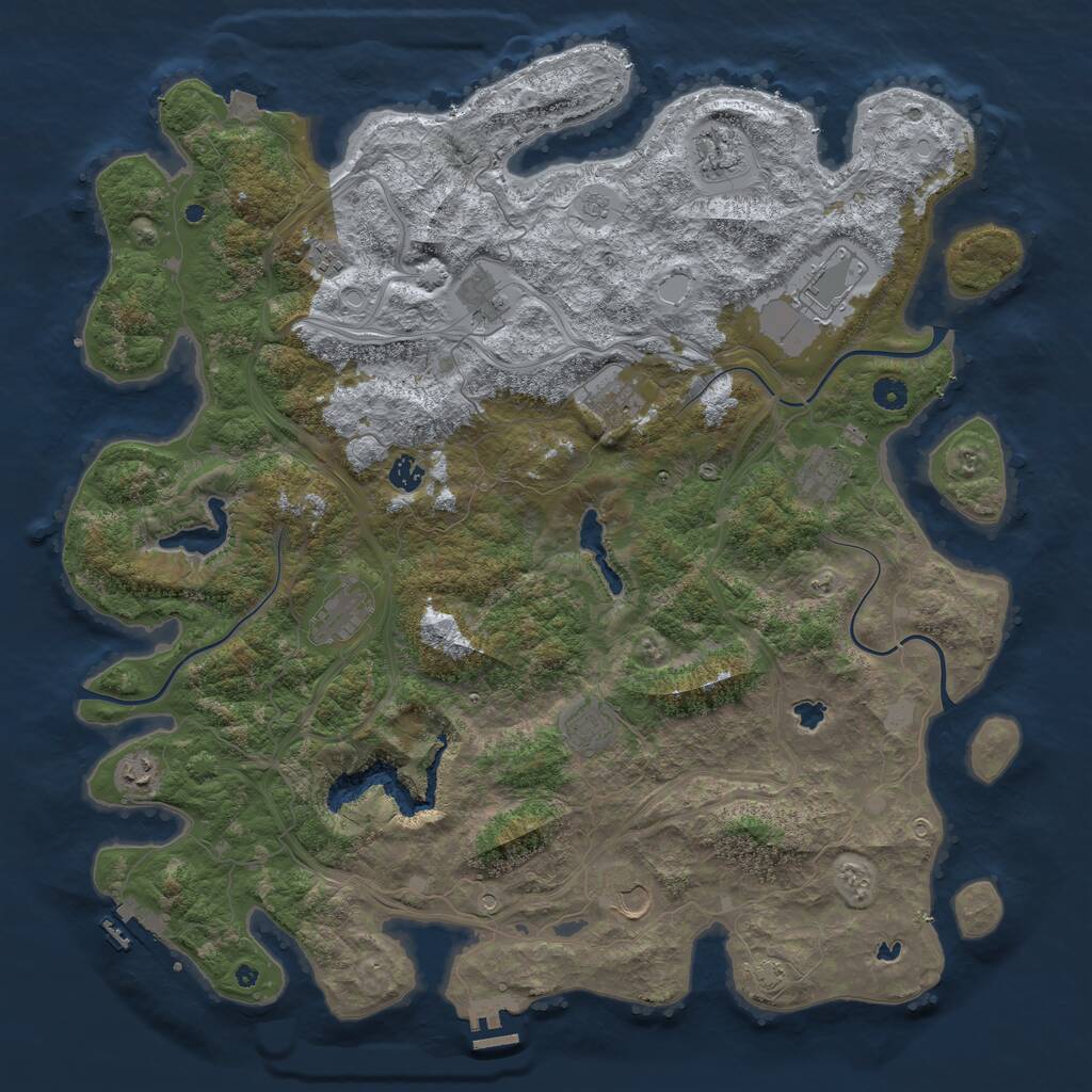 Rust Map: Procedural Map, Size: 4800, Seed: 2059087274, 17 Monuments