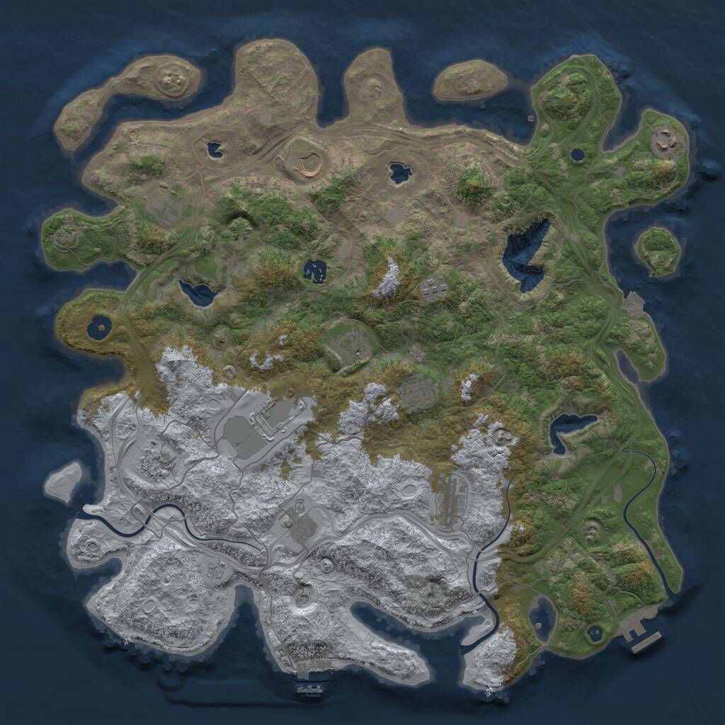 Rust Map: Procedural Map, Size: 4500, Seed: 126758562, 17 Monuments