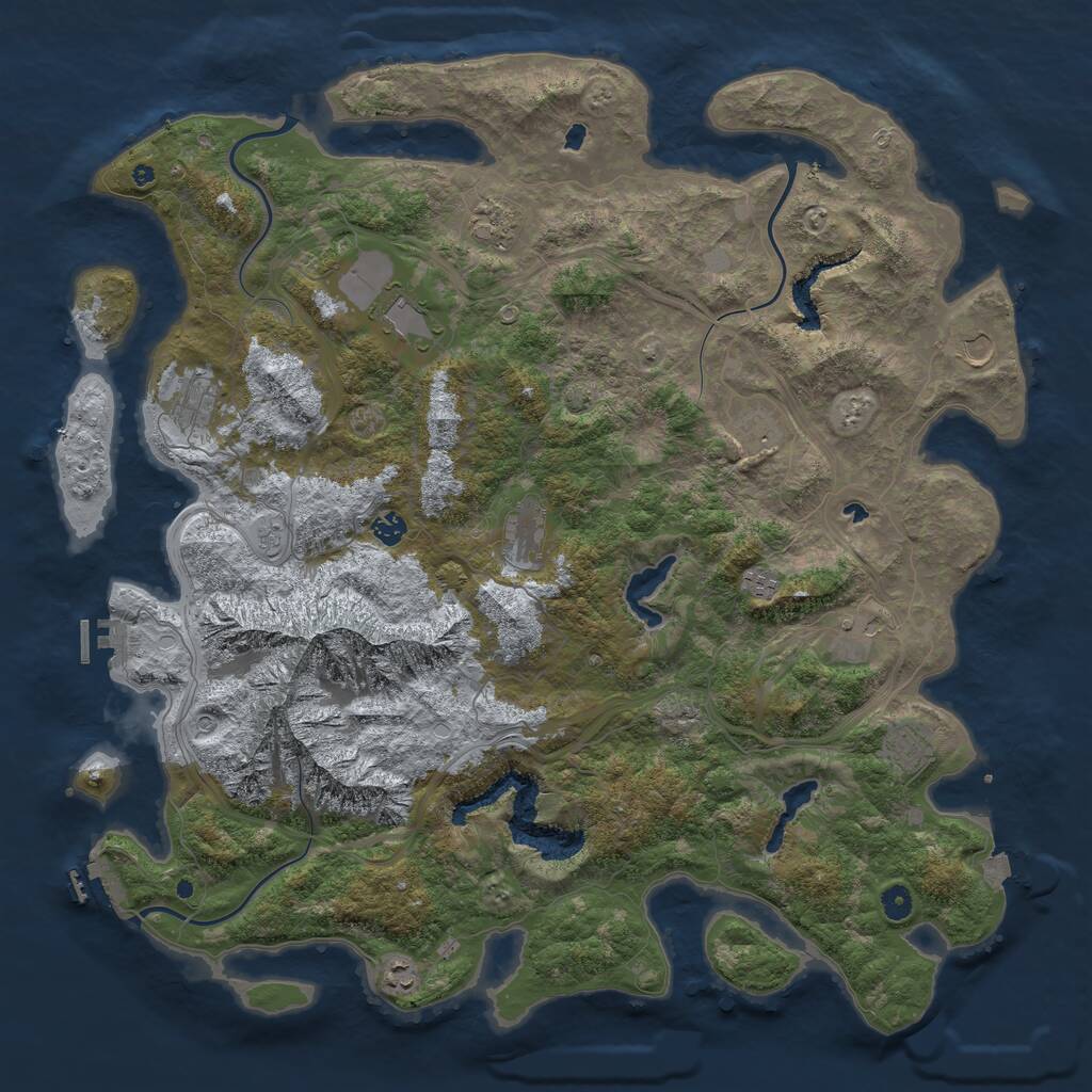 Rust Map: Procedural Map, Size: 5000, Seed: 84556515, 17 Monuments