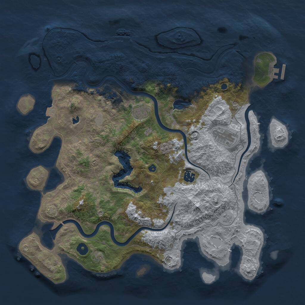 Rust Map: Procedural Map, Size: 4000, Seed: 19890309, 10 Monuments