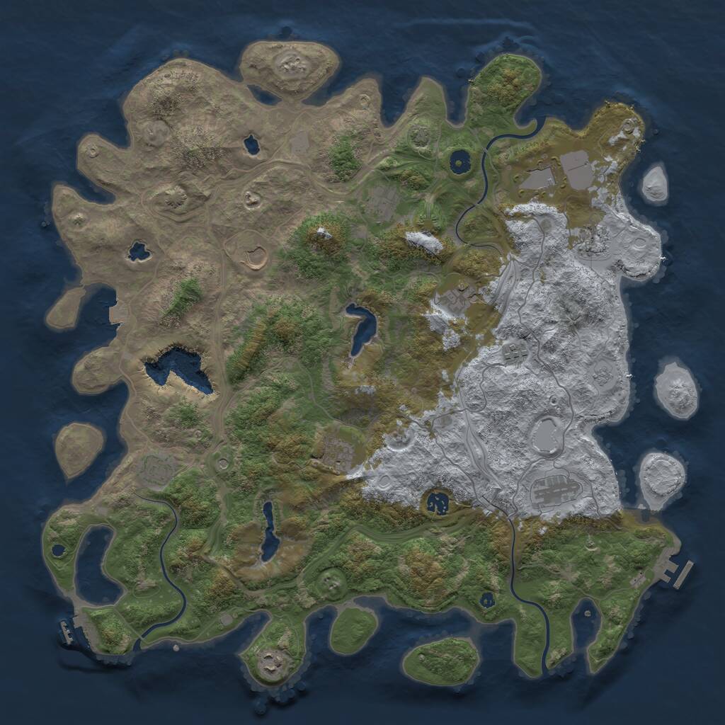 Rust Map: Procedural Map, Size: 4750, Seed: 541941190, 17 Monuments