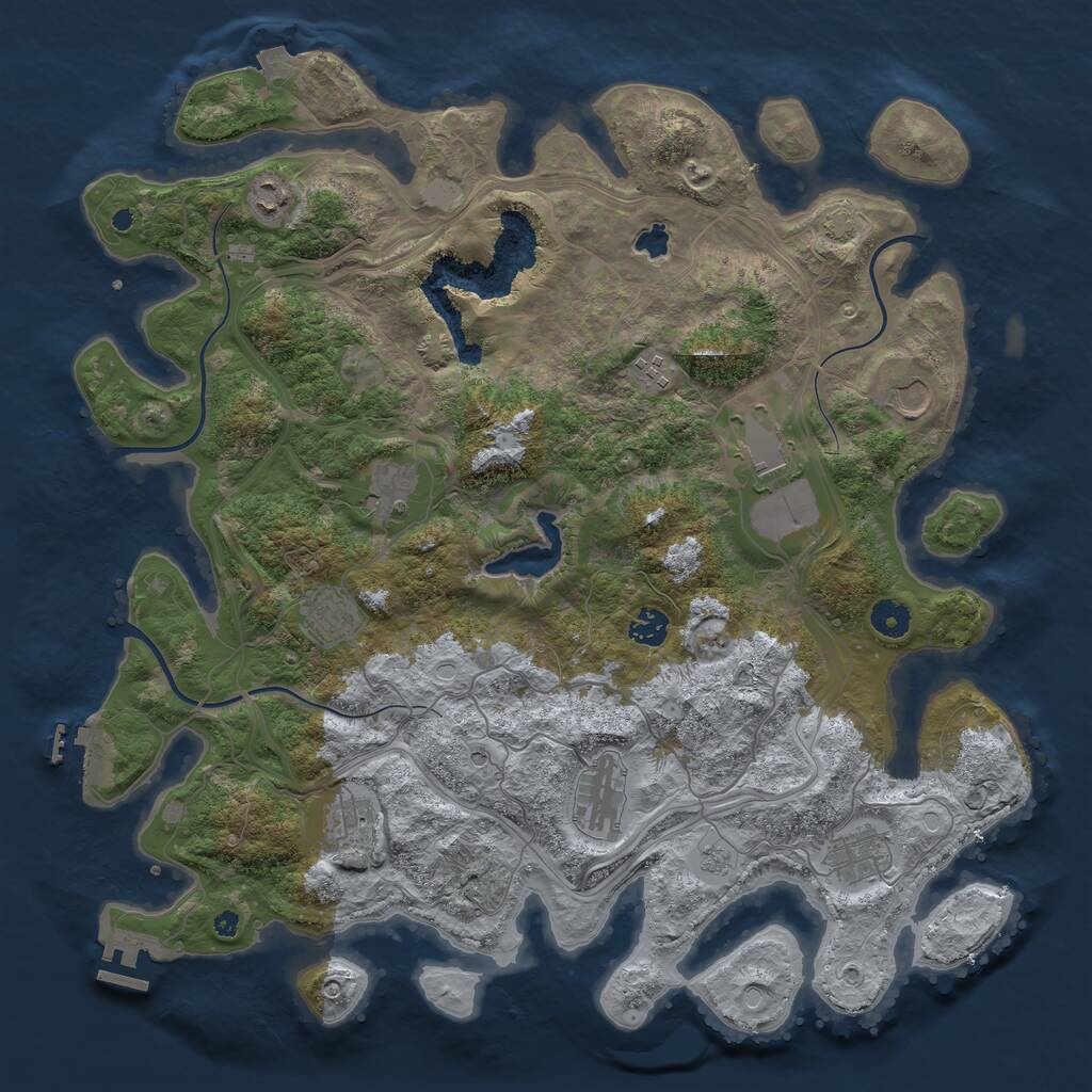 Rust Map: Procedural Map, Size: 4250, Seed: 157295753, 16 Monuments