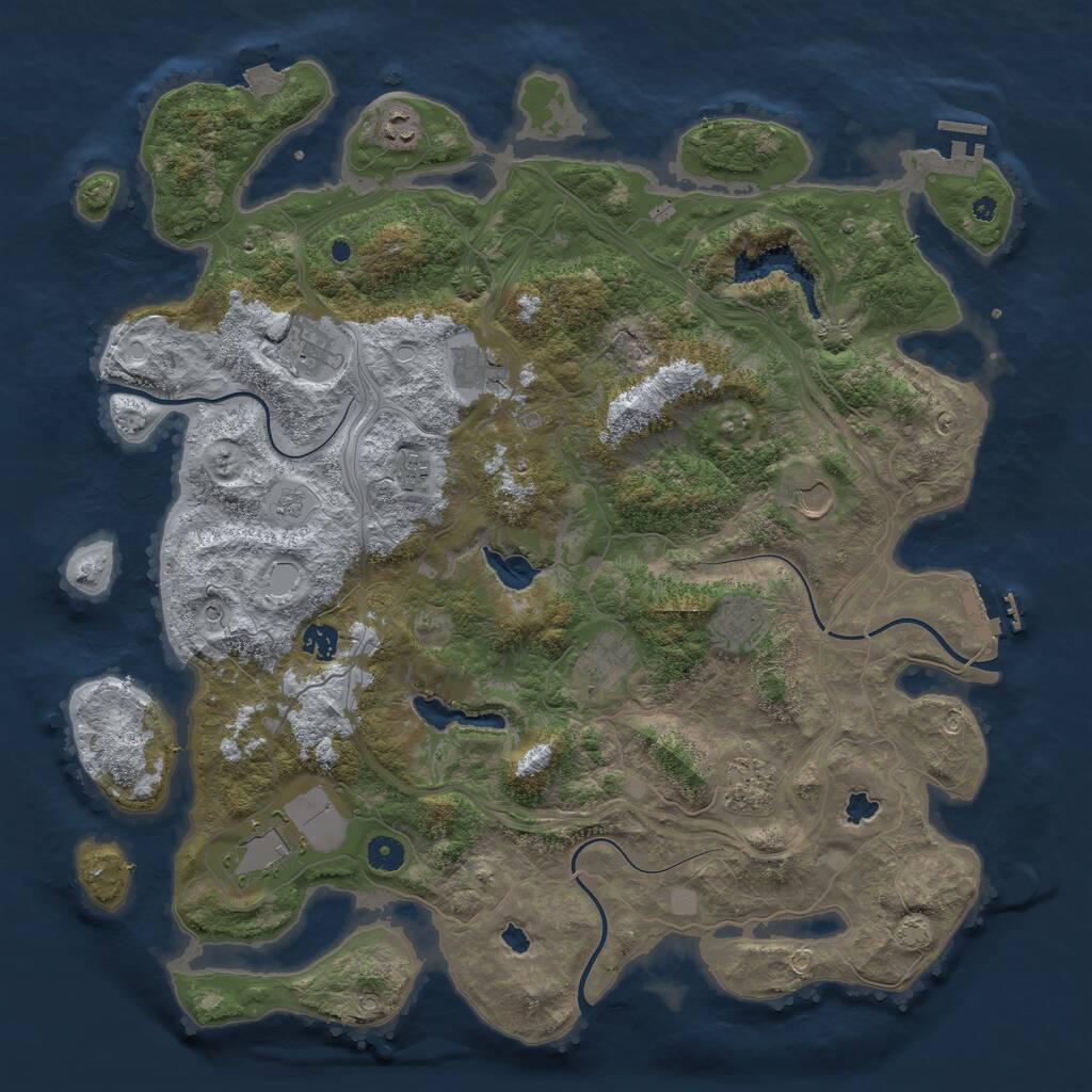 Rust Map: Procedural Map, Size: 4500, Seed: 479761853, 16 Monuments