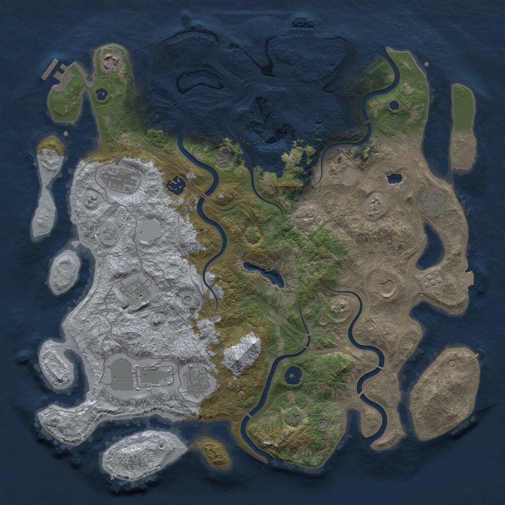 Rust Map: Procedural Map, Size: 4250, Seed: 886057222, 15 Monuments