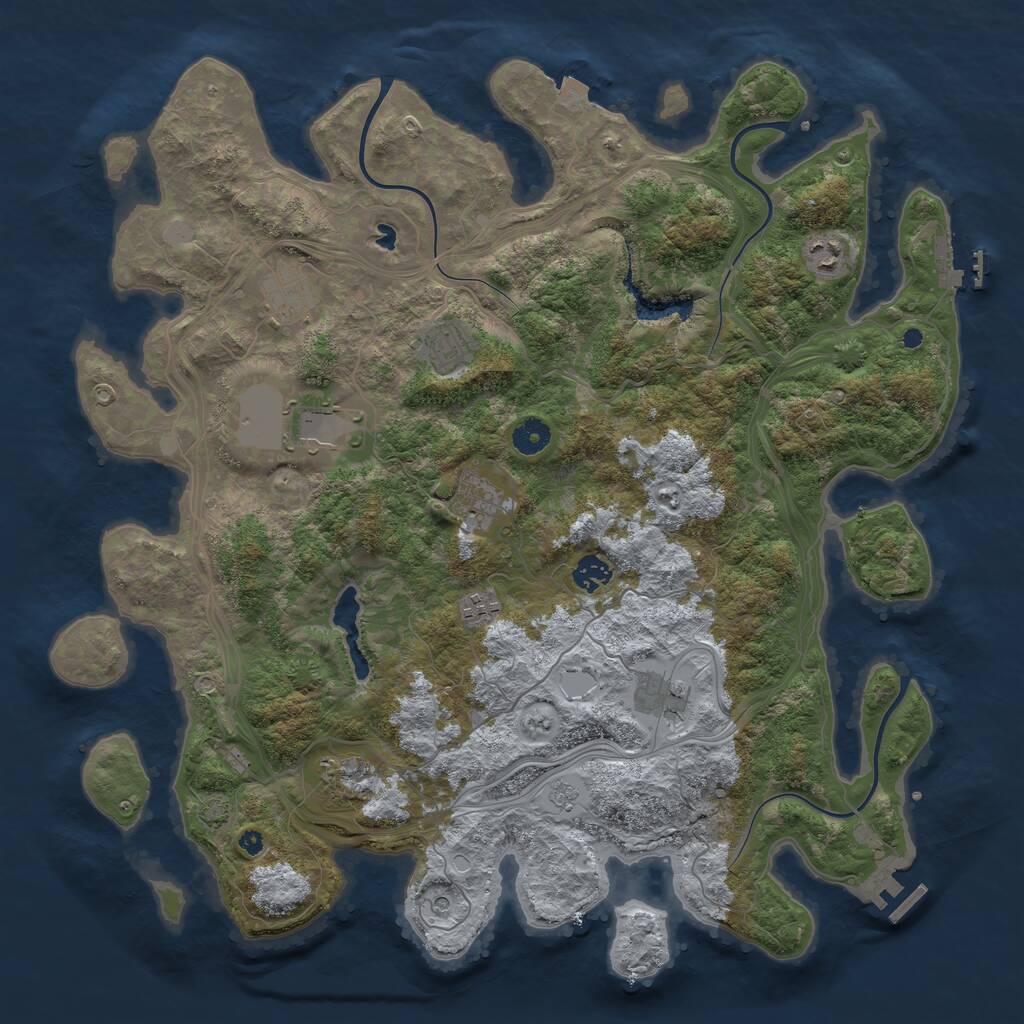 Rust Map: Procedural Map, Size: 4250, Seed: 1706307160, 15 Monuments
