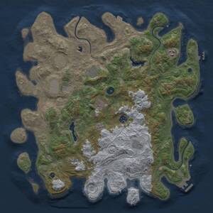 Thumbnail Rust Map: Procedural Map, Size: 4250, Seed: 1706307160, 15 Monuments