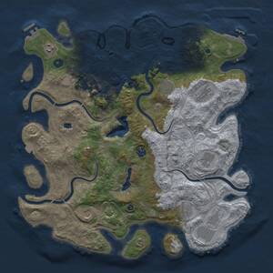 Thumbnail Rust Map: Procedural Map, Size: 4300, Seed: 1827369, 16 Monuments