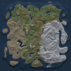 Thumbnail Rust Map: Procedural Map, Size: 4500, Seed: 2061316407, 15 Monuments
