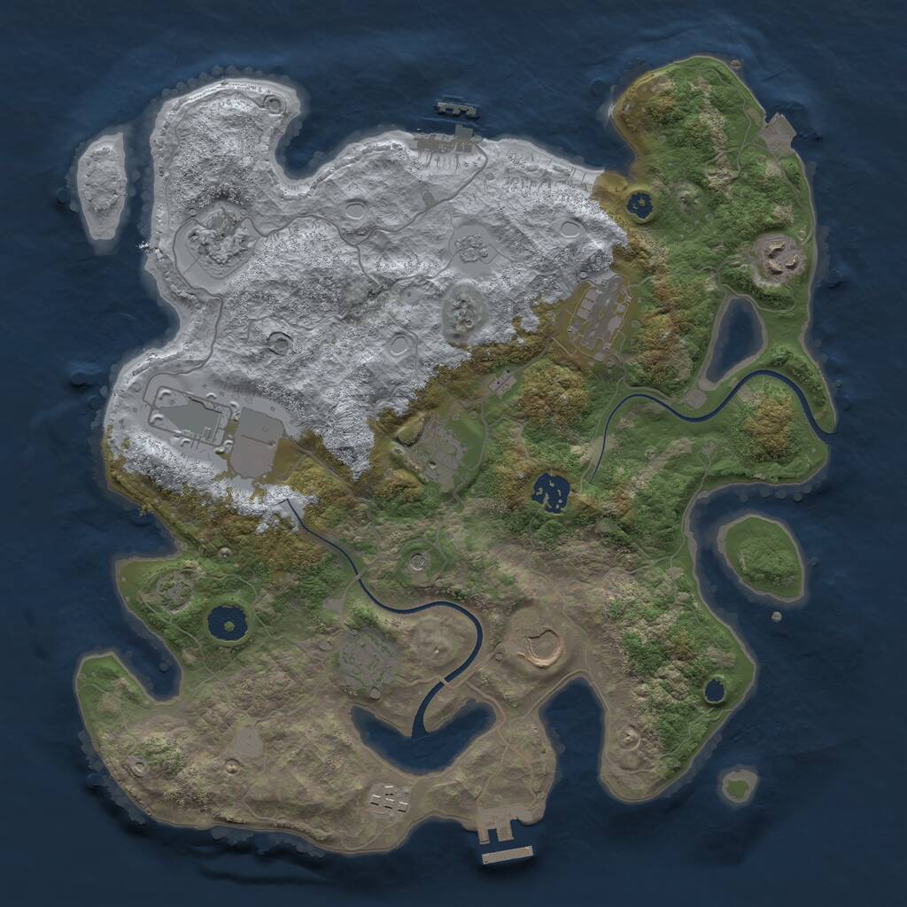 Rust Map: Procedural Map, Size: 3600, Seed: 813998767, 15 Monuments