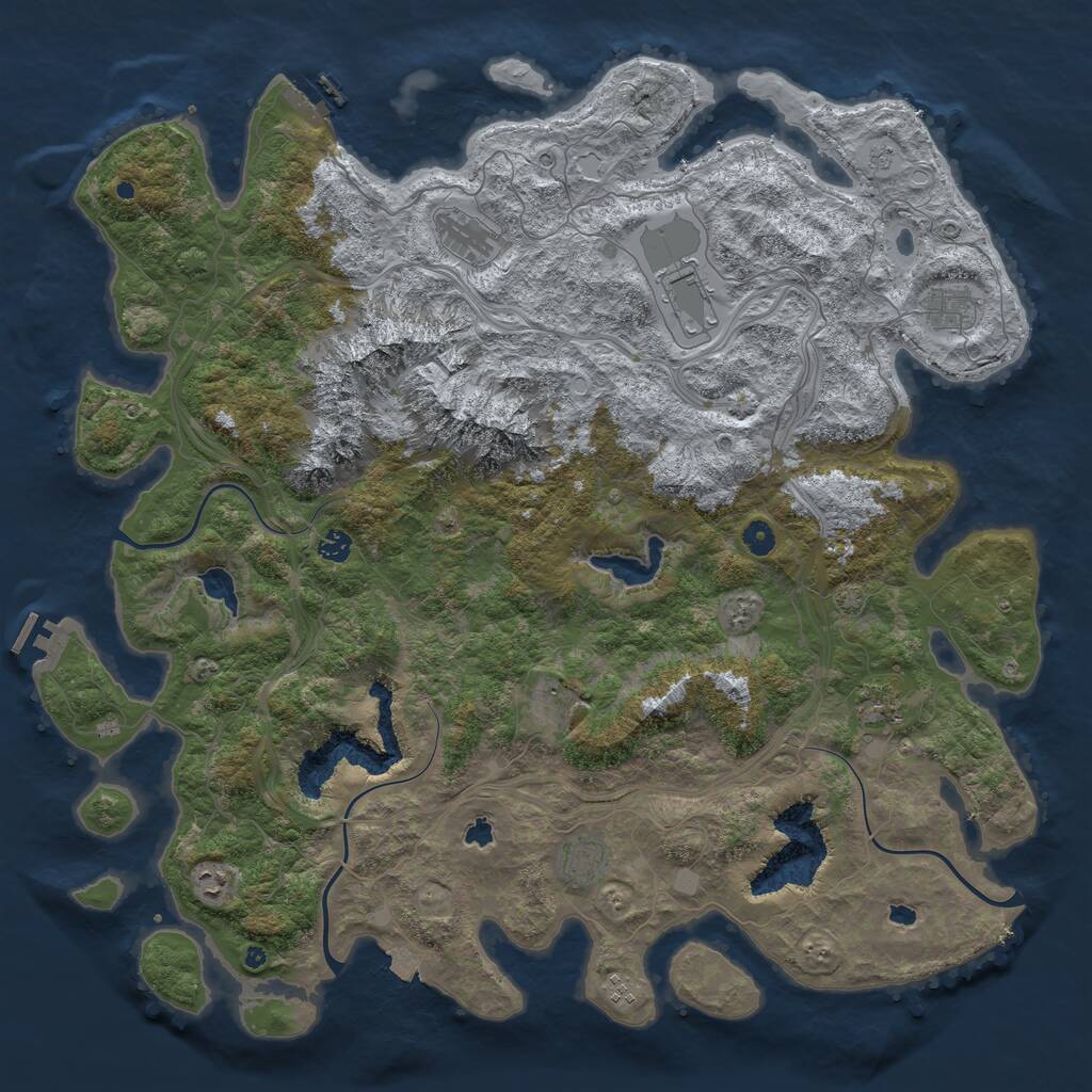 Rust Map: Procedural Map, Size: 5000, Seed: 19454, 15 Monuments