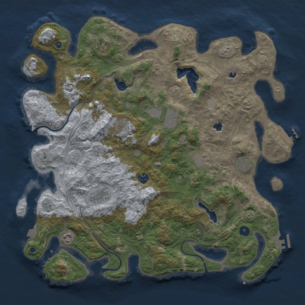 Rust Map: Procedural Map, Size: 4500, Seed: 838608403, 15 Monuments