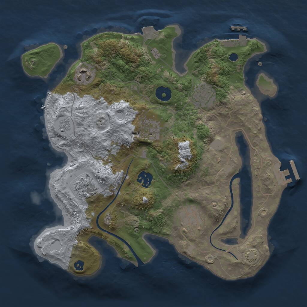 Rust Map: Procedural Map, Size: 3000, Seed: 1288573769, 11 Monuments