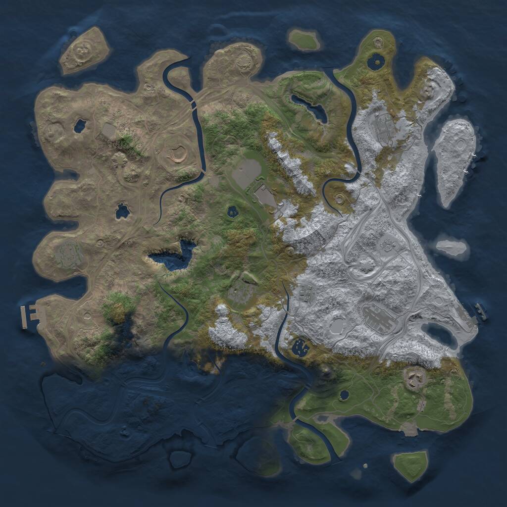 Rust Map: Procedural Map, Size: 4500, Seed: 918580275, 15 Monuments