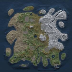 Thumbnail Rust Map: Procedural Map, Size: 3500, Seed: 588490753, 12 Monuments