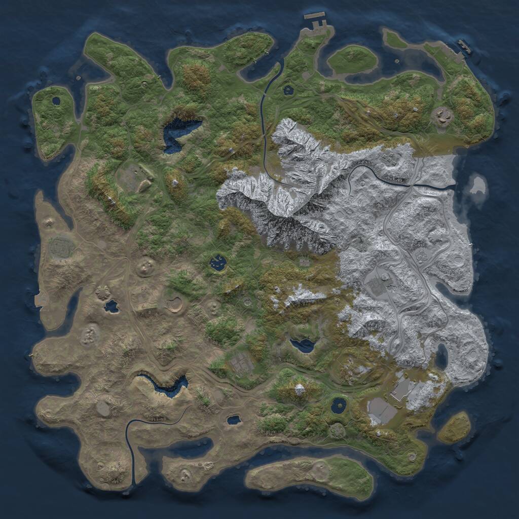 Rust Map: Procedural Map, Size: 5000, Seed: 1103250311, 16 Monuments