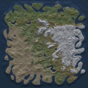 Thumbnail Rust Map: Procedural Map, Size: 6000, Seed: 2146026208, 17 Monuments