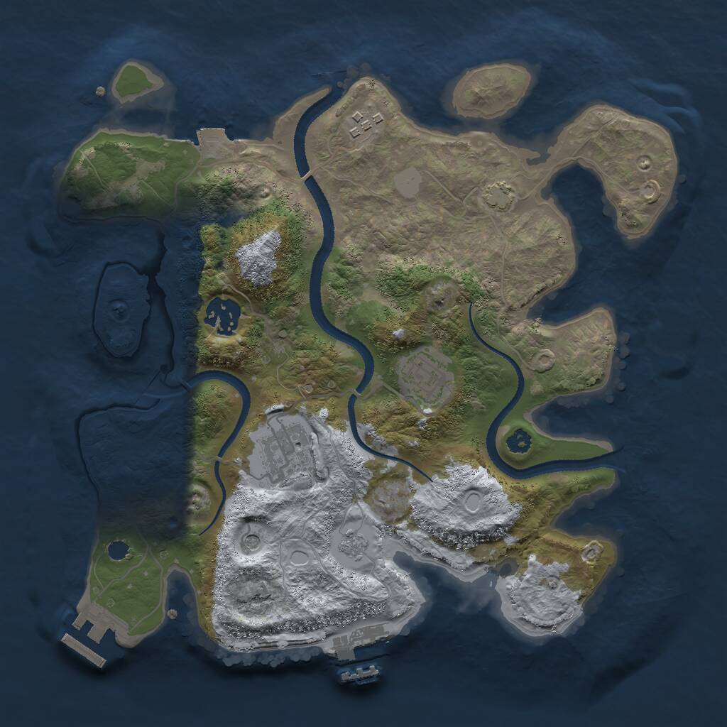 Rust Map: Procedural Map, Size: 3000, Seed: 407819859, 10 Monuments