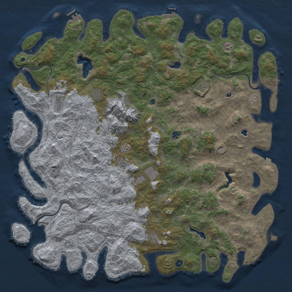 Rust Map: Procedural Map, Size: 6000, Seed: 1946607282, 17 Monuments