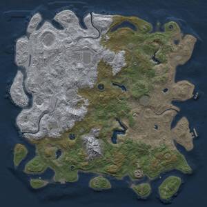 Thumbnail Rust Map: Procedural Map, Size: 5000, Seed: 648260, 15 Monuments