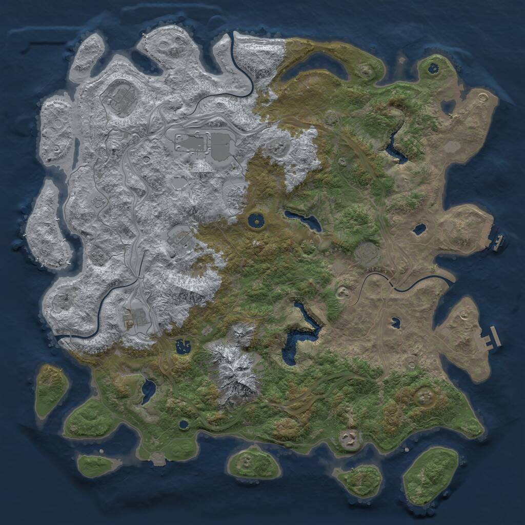 Rust Map: Procedural Map, Size: 5000, Seed: 648260, 15 Monuments