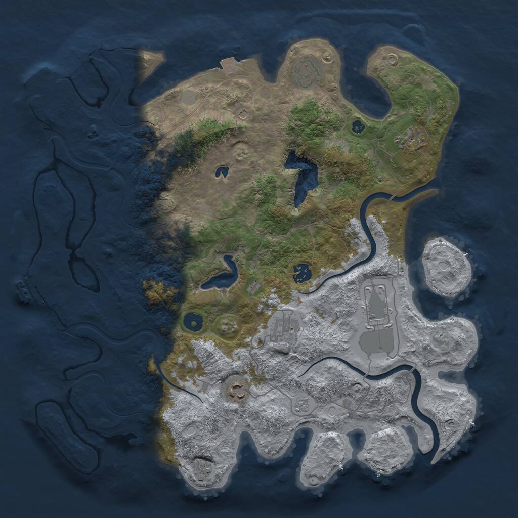 Rust Map: Procedural Map, Size: 4000, Seed: 496783216, 13 Monuments