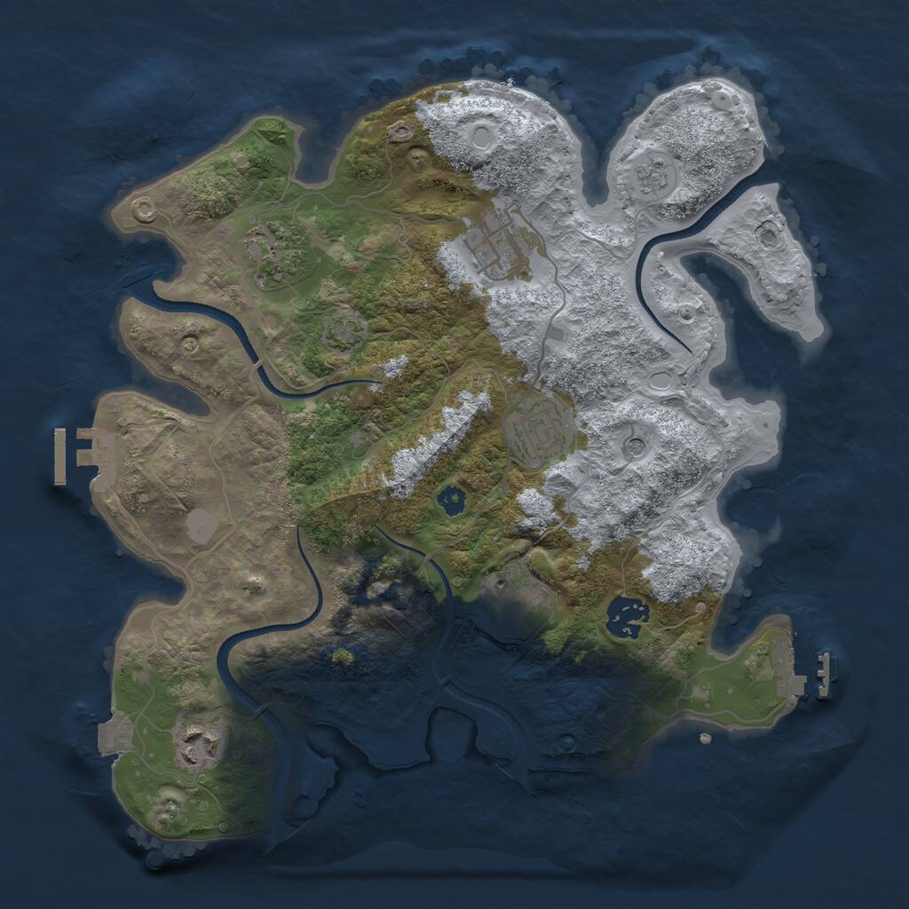 Rust Map: Procedural Map, Size: 3200, Seed: 345589, 12 Monuments