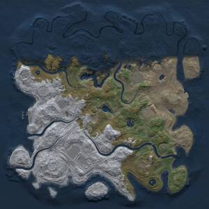 Thumbnail Rust Map: Procedural Map, Size: 4300, Seed: 455075, 12 Monuments