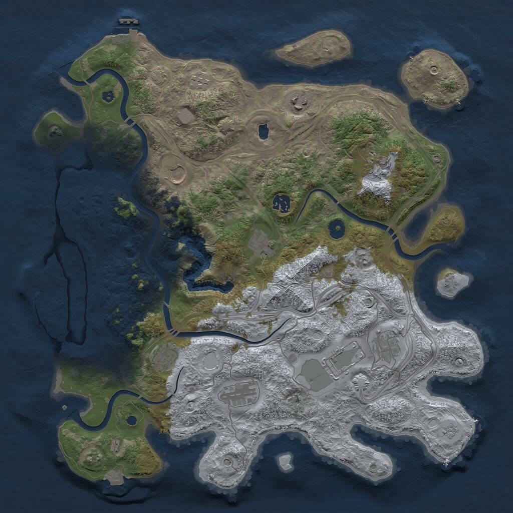 Rust Map: Procedural Map, Size: 4250, Seed: 583234116, 16 Monuments