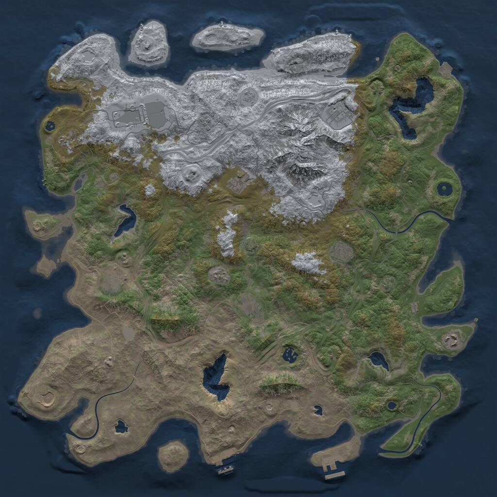 Rust Map: Procedural Map, Size: 5000, Seed: 321499896, 17 Monuments