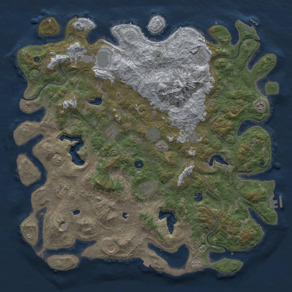 Rust Map: Procedural Map, Size: 5000, Seed: 91709909, 17 Monuments