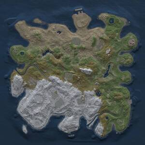 Thumbnail Rust Map: Procedural Map, Size: 4000, Seed: 434343434, 15 Monuments
