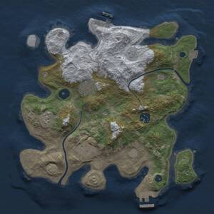 Thumbnail Rust Map: Procedural Map, Size: 3000, Seed: 410780986, 9 Monuments