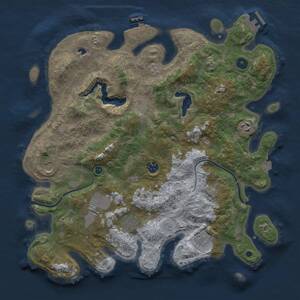 Thumbnail Rust Map: Procedural Map, Size: 4000, Seed: 537836334, 13 Monuments