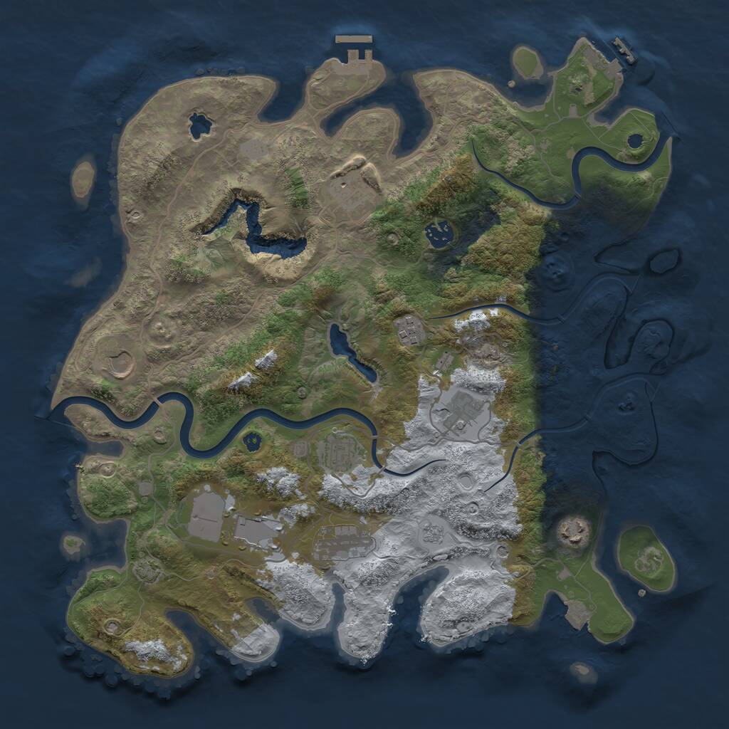 Rust Map: Procedural Map, Size: 4000, Seed: 537836334, 15 Monuments