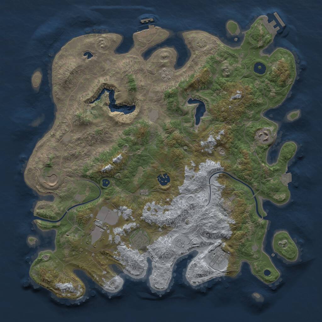 Rust Map: Procedural Map, Size: 4000, Seed: 537836334, 13 Monuments