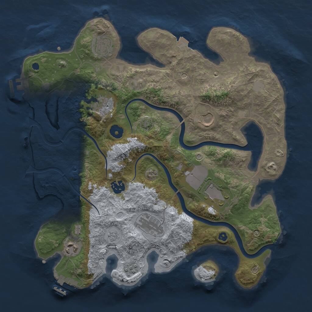 Rust Map: Procedural Map, Size: 3500, Seed: 219575899, 14 Monuments