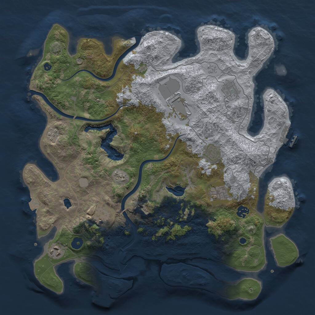 Rust Map: Procedural Map, Size: 4000, Seed: 284611463, 14 Monuments