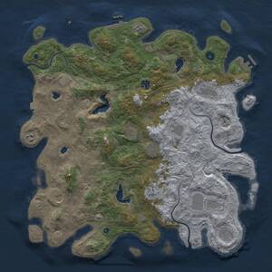 Thumbnail Rust Map: Procedural Map, Size: 4500, Seed: 679813162, 17 Monuments