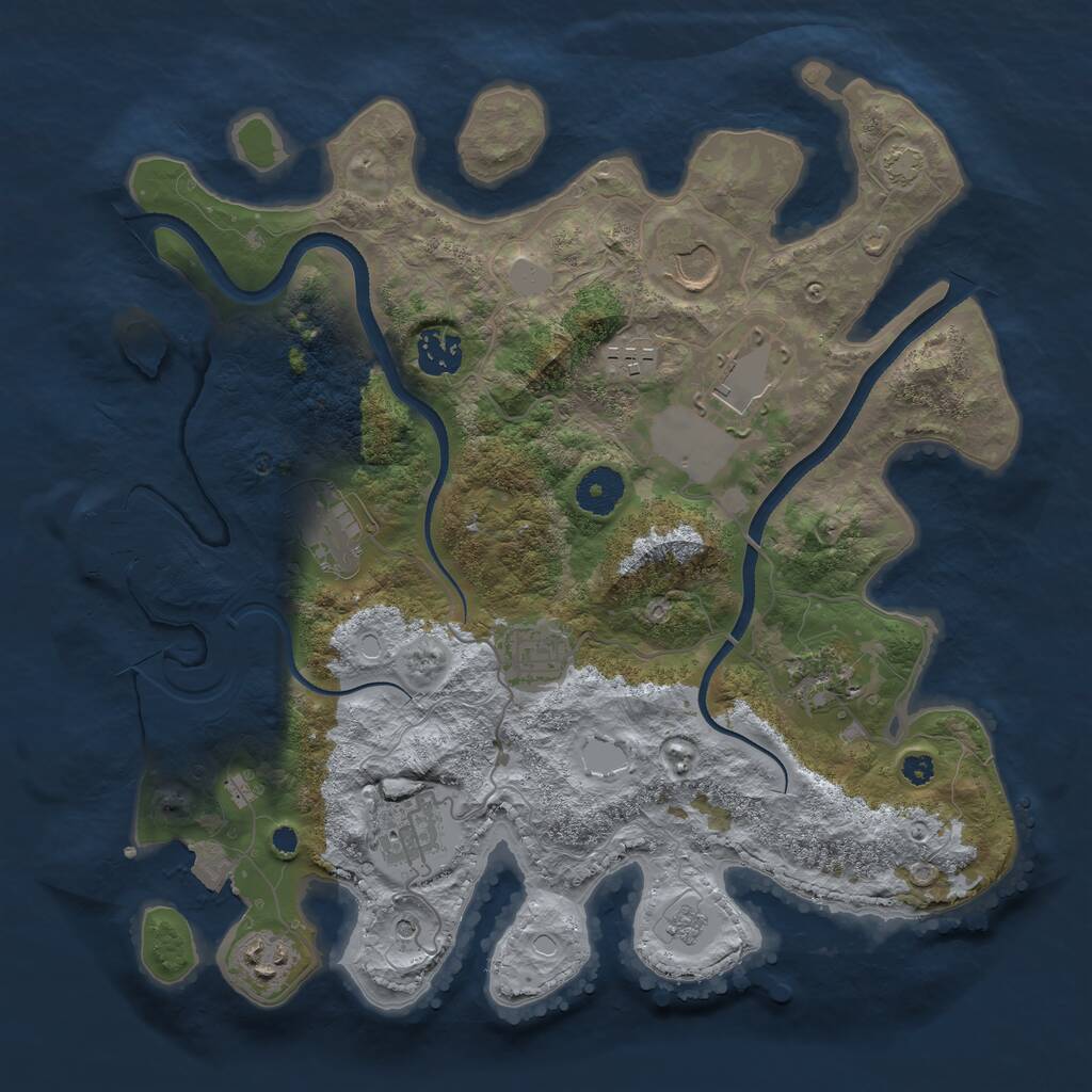 Rust Map: Procedural Map, Size: 3500, Seed: 1731994262, 14 Monuments