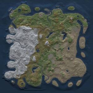 Thumbnail Rust Map: Procedural Map, Size: 4500, Seed: 1193222966, 16 Monuments