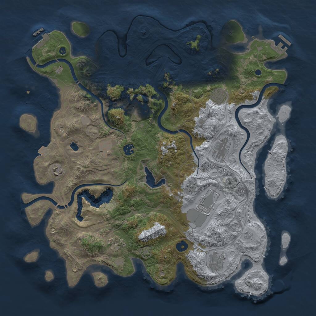 Rust Map: Procedural Map, Size: 4250, Seed: 1896665408, 16 Monuments